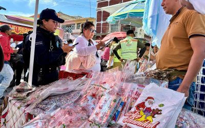 Realizan labores de monitoreo y prevención en puestos de la temporada navideña para evitar riesgos